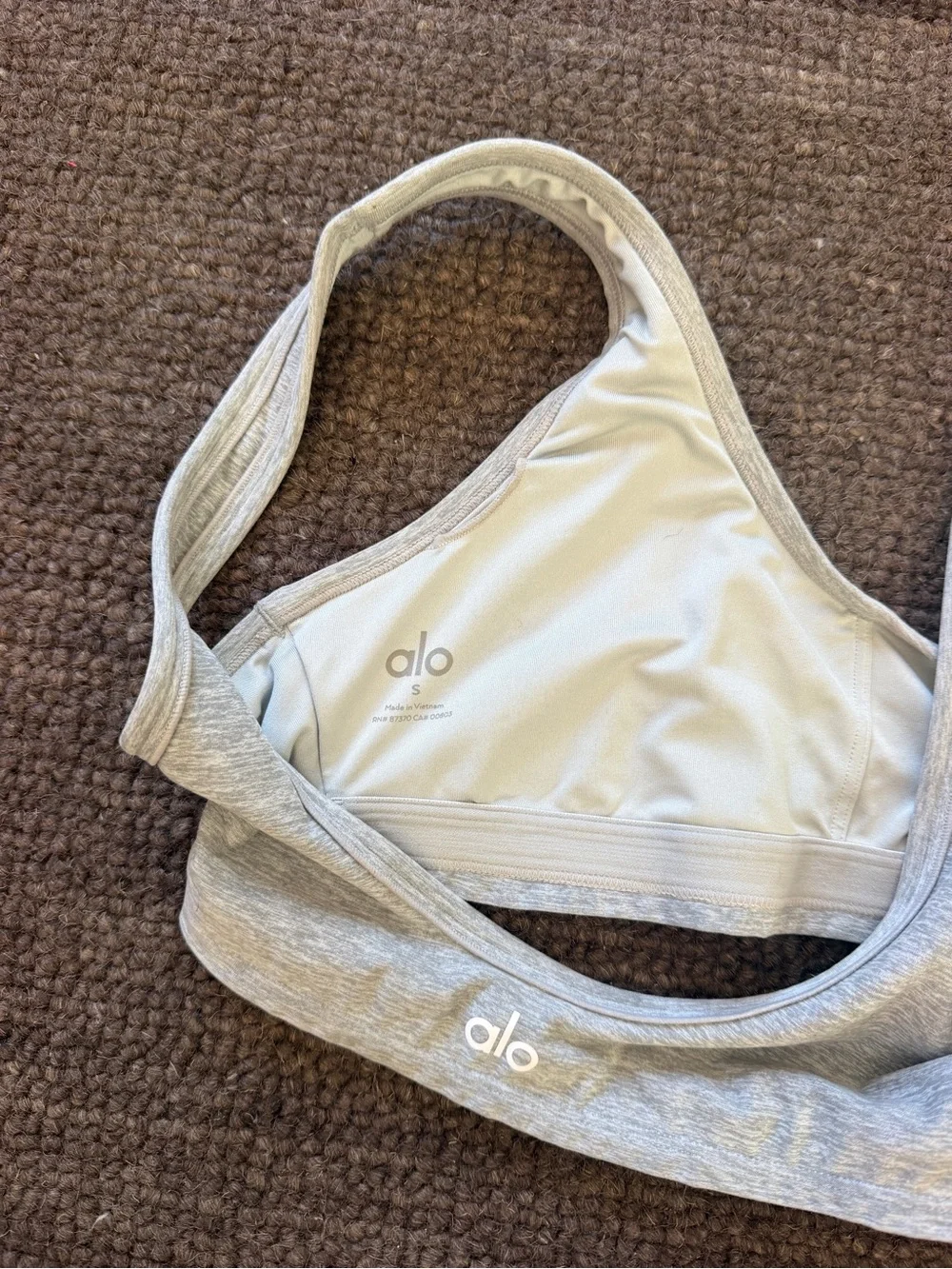Alosoft Center Stage Bra Athletic Heather Gray